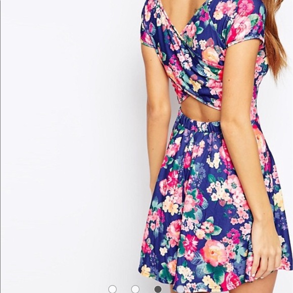 CLUB L ASOS skater floral cross back dress - Picture 14 of 16
